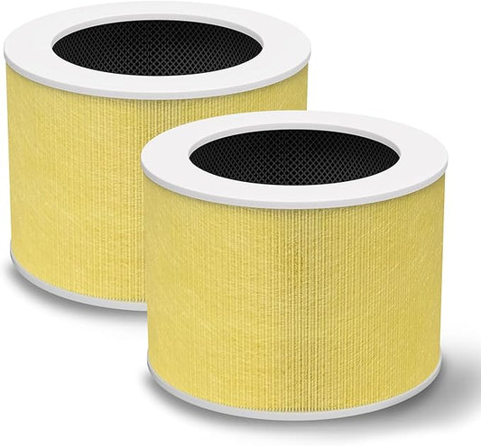 2 Pack HY1800 Upgraded Replacement Filter Compatible with MORENTO/Loytio/AYAFATO/IOIOW/Honeyuan/CHIVALZ Air Purifier, 3-in-1 H13 True HEPA and Activated Carbon HY1800 Filter Toxin Absorber