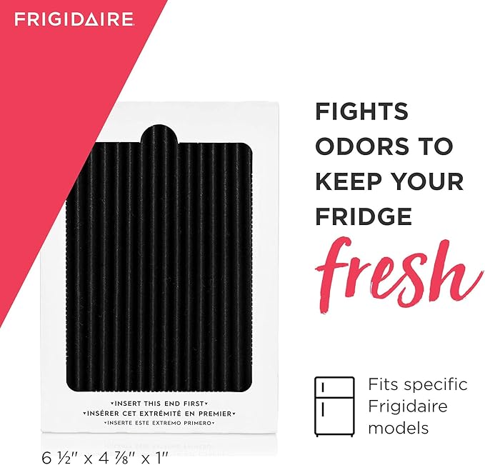FRIGIDAIRE PAULTRA Pure Air Ultra Refrigerator Air Filter with Carbon Technology to Absorb Food Odors,6.5 Inch x 4.75 Inch,(Pack of 6)