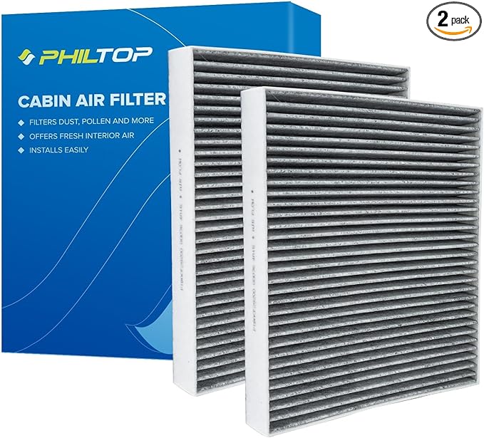 PHILTOP Cabin Air Filter w/Activated Carbon, Compatible with CF11643 Volkswagen Jetta, Tiguan, Atlas, Taos, Atlas Cross Sport, GTI, Golf Alltrack, SportWagen, e-Golf, Golf R, Arteon