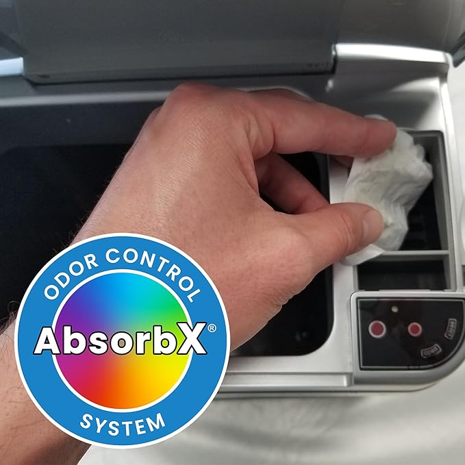 iTouchless 3-Pack AbsorbX Compact Odor Filters for Bathroom Trash Cans, All Natural Activated Carbon, Absorbs Garbage Smells, Biodegradable