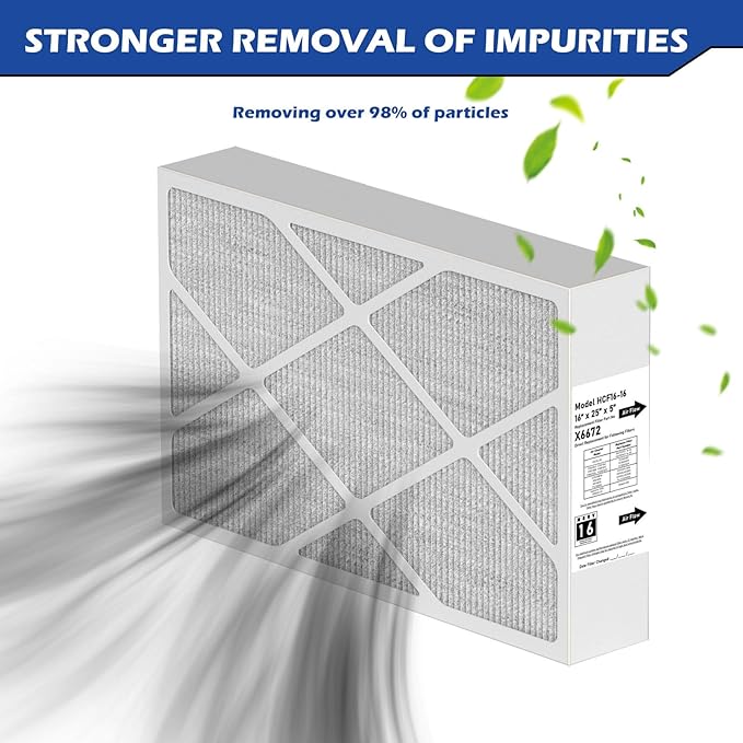 X6672 MERV 16 16x25x5 Furnace Filter Compatible with Lennox X6672 for Furnace HVAC System, Part #HCF16-16, 16x25x5 (Actual Size: 15.7 x 24.7 x 4.4 In), 1 Pack