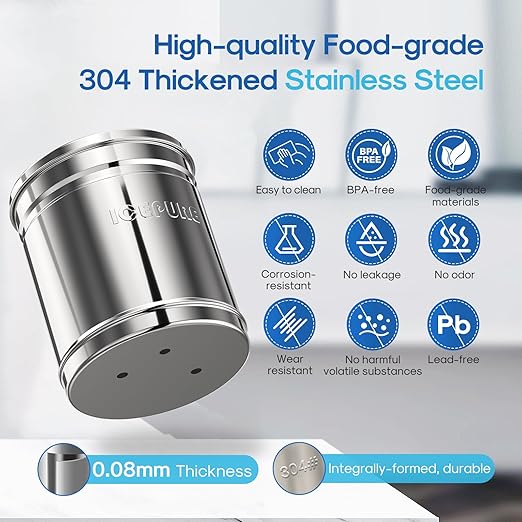 ICEPURE 3-Stage Gravity Water Filter System with Water Level Window, 304 Stainless Steel Countertop Gravity-fed Water Filtration System with 3 Filters and 1 Stand, Reduce 99% Chlorine 3G High Capacity