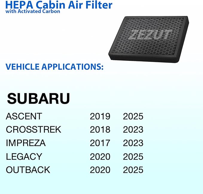 Cabin Air Filter, for 2019-2025 Subaru Ascent, 2018-2023 Crosstrek, 2017-2023 Impreza, 2020-2025 Legacy, 2020-2025 Outback (CF12436)
