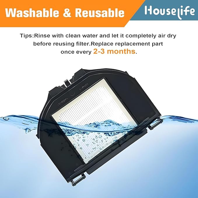 Replacement Parts Kit Compatible with Shark AV2310AE RV2310AE Matrix Robot Vacuum(Not for RV2300/RV2310), 1 Main Brush Roller, 6 Side Brushes, 2 Dustbin Filters, 2 Foam Filters and 1 Cleaning Tool