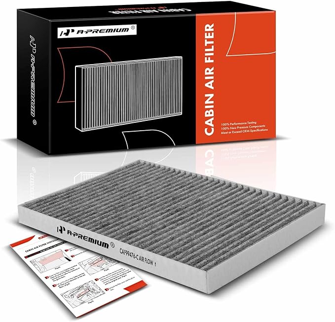 A-Premium Cabin Air Filter with Activated Carbon - Compatible with Tesla Model S 2016 2017 2018 2019 2020 2021 2022 2023 - Behind Glove Box - Replace# 1072736-00-B