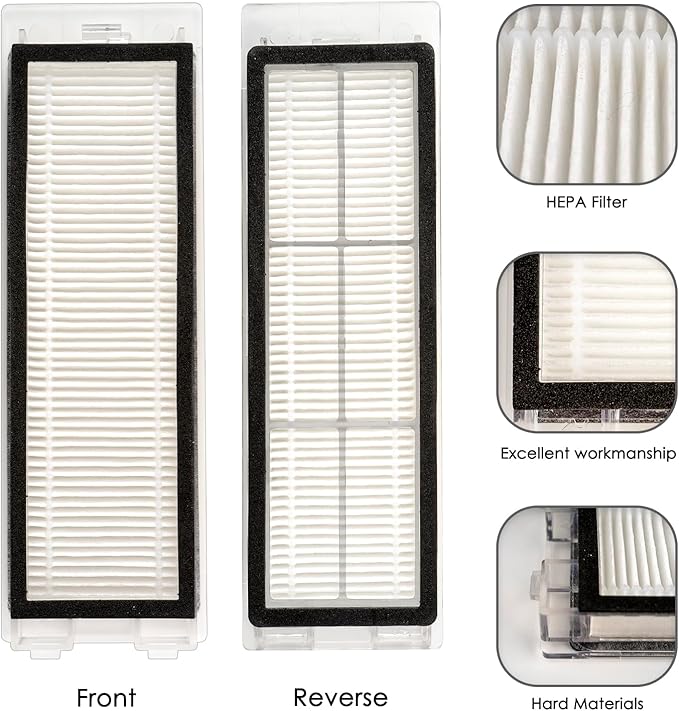 (8 Pieces) Q Revo Replacement HEPA Filters Compatible With Roborock Q Revo Robot Vacuum Cleaner, Replacement Parts Filters, Q Revo filter 8 Pack