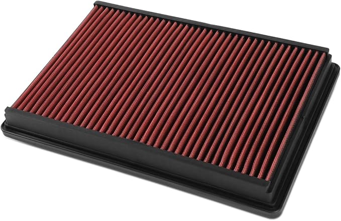 Auto Dynasty High Flow Engine Air Panel Filter Drop-in Reusable & Washable Compatible with Dodge Ram 1500 2500 3500 Pickup Classic 4500 5500 02-20 (Red)
