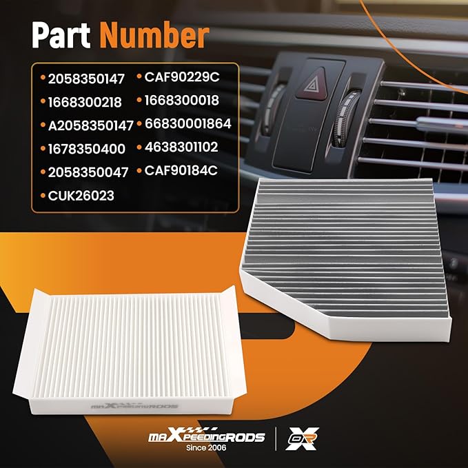 maXpeedingrods 2058350147 CAF90229C 2-Pack Cabin Air Filter for Mercedes-Benz C300, C350E, C400, C43 AMG, C63 AMG, CLS450, E300, E400, E43 AMG, E450, GLC300, GLC43 AMG, GLC63 AMG S
