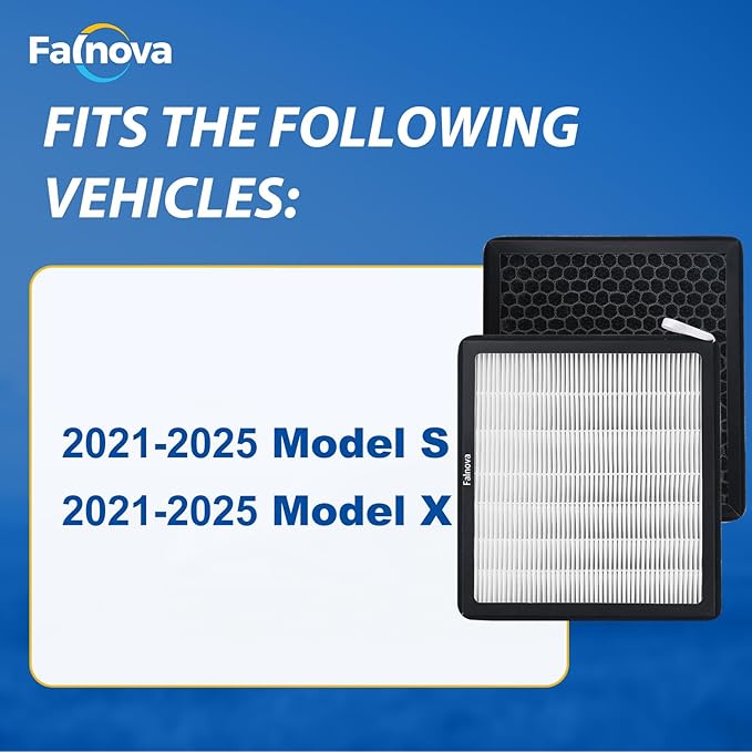 (Upgrade) Compatible with Tesla Model X Model S HEPA Cabin Air Filter 2022 2023 2024 2025 2026 with Activated Carbon, Cabin Air Filter Replacement Accessory - Includes Tools & Installation Guide