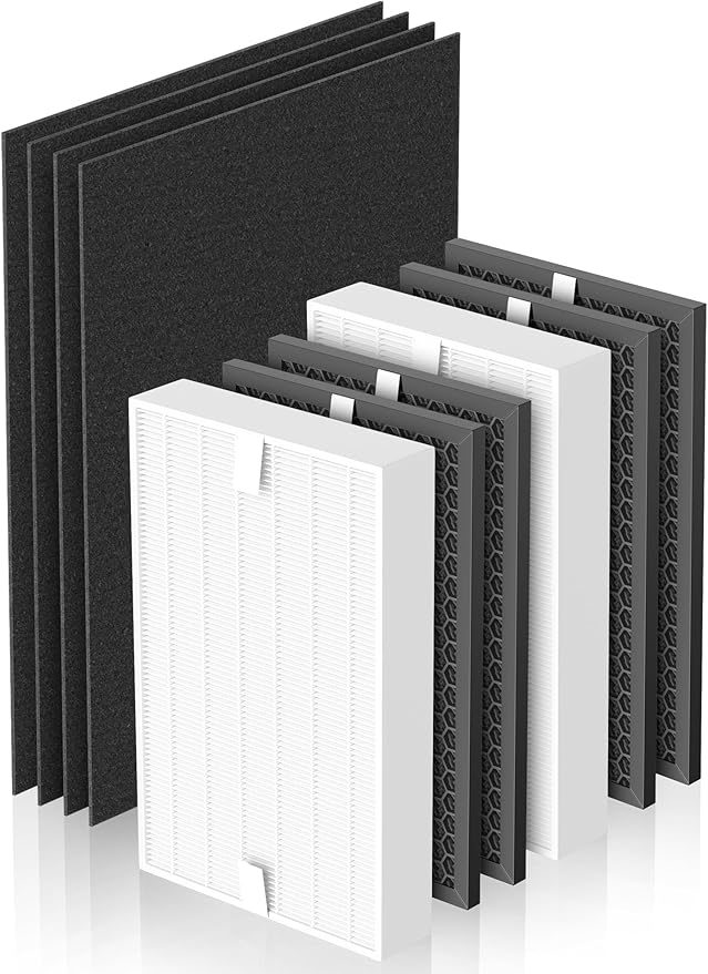 10-Pack HPA5200B Replacement Filter Compatible with Honeywell HPA5200, HPA5220, HPA5250 Air Purifiers, 2 Filter R + 4 Carbon Filter S + 4 Pre-Filters A, Part # HRF-R HRFSC1 HRF-ARVP200 HRF-A200
