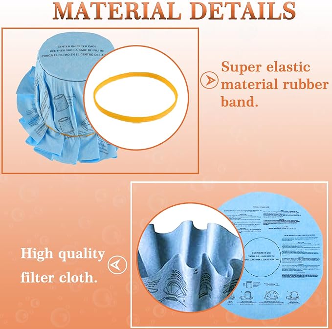 Reusable Wet Dry Vac Filter VF2002 90107 Dry Disc Vacuum Filters for Most 5 Gallon and Larger Shop Vac Branded Wet/Dry Vacuum Cleaners(pack of 12pcs Disc Filters 6pcs Retaining Bands)