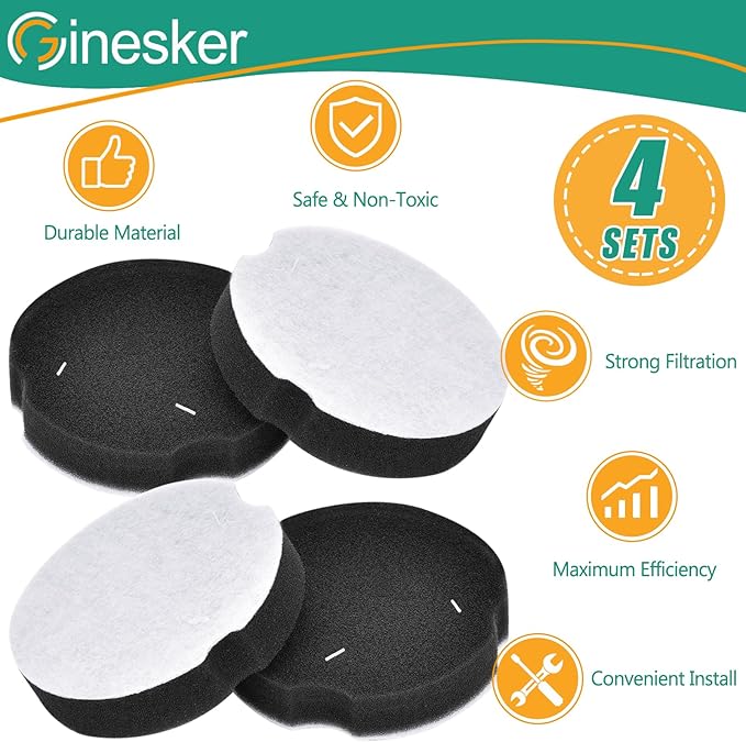4 Pack Replacement Filters for Bissell Powerforce Compact Lightweight Upright 2112 1520 Turbo Bagless 2690 Cleanview Vacuum Cleaner, Compare to Part #1604896