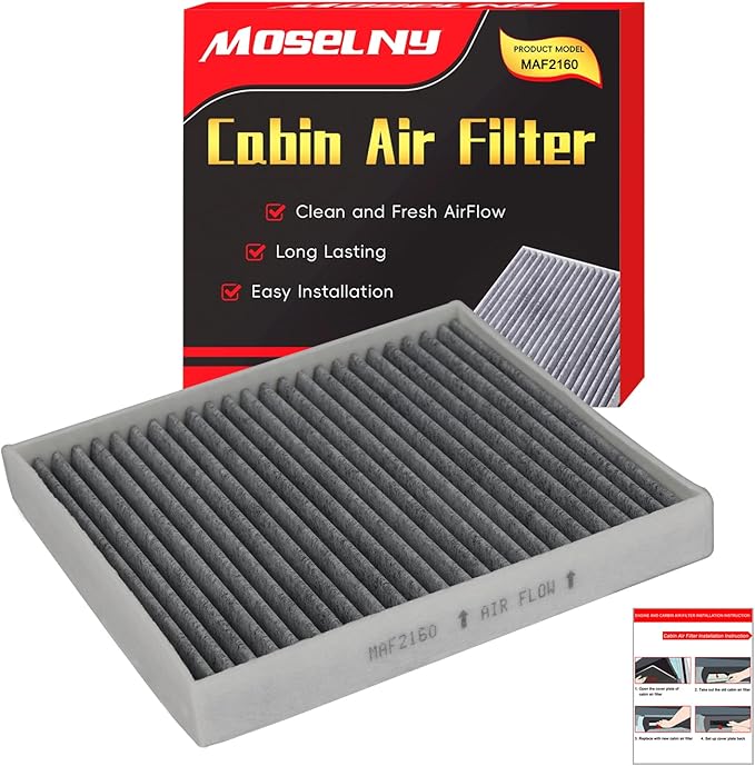 Cabin Air Filter for Hyundai Kona 18-22, Tucson 16-21, Kia Sportage 17-22, Seltos 21-24, Soul 20-24, Veloster 19-21, Venue 20-24 and More, with Activate Carbon Replacement for CF12160