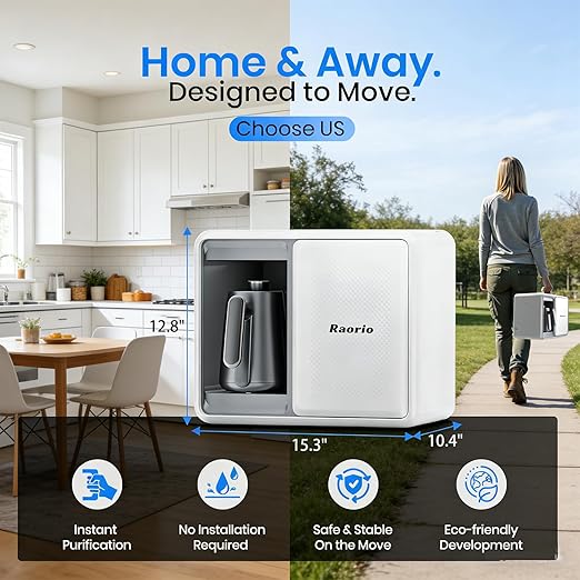 Reverse Osmosis Countertop Water Filter With UV,5 Stage,Portable RO System Water Filtration, 9 Temp Options Instant Hot Water Purifier for Family Camping,RV,Babycare&Apartment,Installation-Free