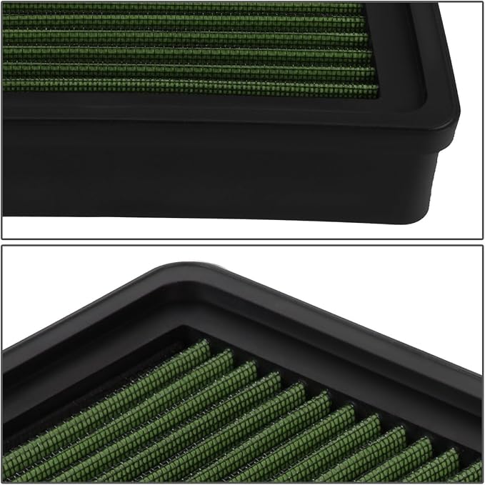 DNA Motoring AFPN-064-GN Washable Drop In Panel Air Filter - Enhance Engine Performance - Fits 93-97 Colt / Mirage / Summit 1.5L & 1.8L