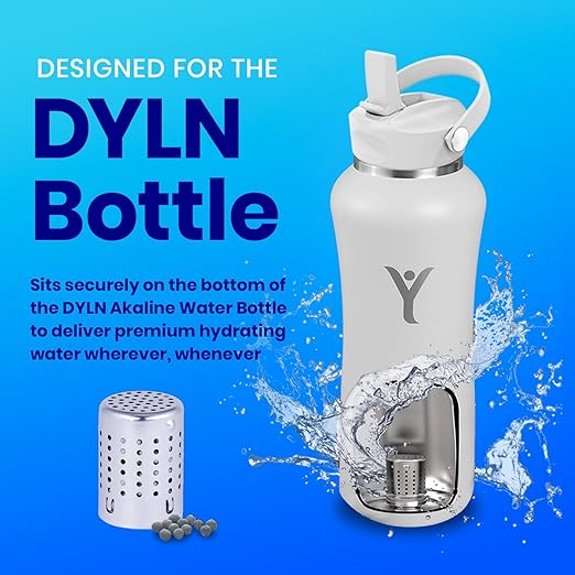 DYLN VitaBead Diffuser | Creates Hydrogen-Rich, pH 9+ Alkaline Antioxidant Water | Replacement for DYLN Bottle | Natural Mineral Ionized Hydrogen Generator for Delicious Tasting Water | 2-Pack