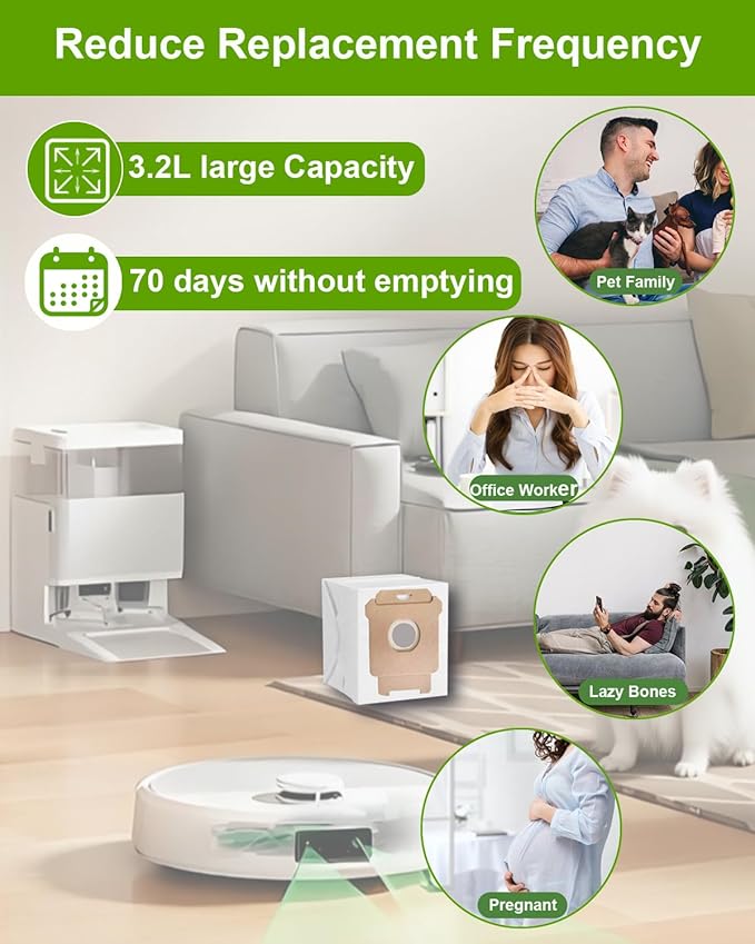 ApexOne 20 Pack Vacuum Bags for iRobot Roomba 104 Combo, 105 Combo, 105 Vac, Plus 405 Combo, Max 705 Vac, Max 705 Combo, Plus 504 Vac, Plus 505 Combo, Q0520, Combo 10 max, i, j, s Series Robot Vacuum