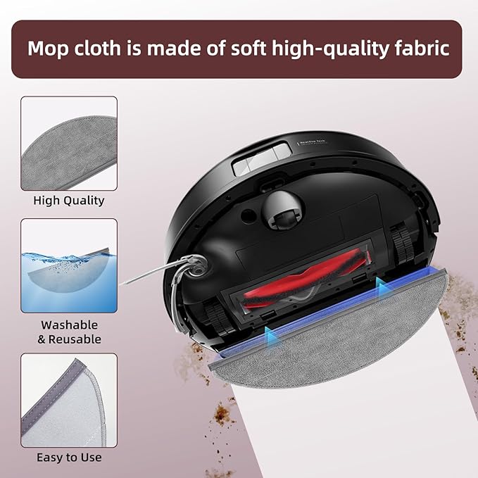 15 Pack Q10X5 Accessories Kit Replacement Compatible with Roborock Q10 X5 / Q10 X5+ Plus Robot Vacuum, 1 Main Brush, 4 Mop Cloth Pads, 4 Side Brushes, 4 HEPA Filters, 1 Cleaning Tool, 1 Screwdriver