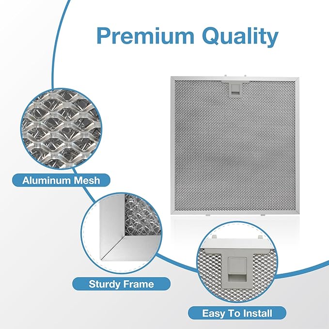 2Pcs WA0575 Range Hood Filter Compatible with Vissani 30-inch Pyramid or Wall Mount Range Hood, 5-Layer Aluminum Mesh Vent Filter 14-3/8" x 13-1/2"