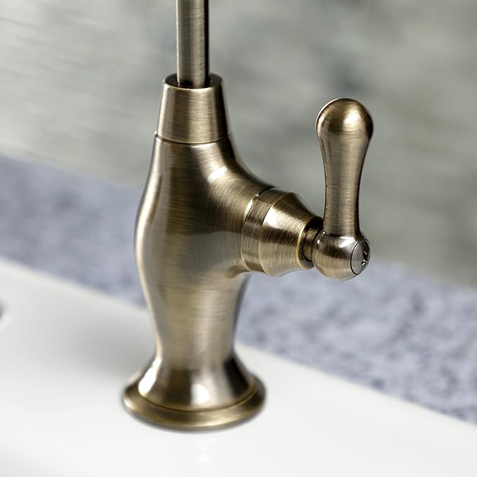 Kingston Brass KS3193AL Restoration Single Handle Water Filtration Faucet, Antique Brass, 10.81 x 4.63 x 1.75