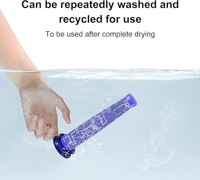 Vacuum Filter Replacement Parts Compatible with Dyson V7/V8 Animal, V8 Absolute & SV10 Cordless Vacuum Cleaners, Replaces Part # 965661-01 & 967478-01 (V7/V8-3 Pack Pre-Filters & 3 Pack Post-Filters)