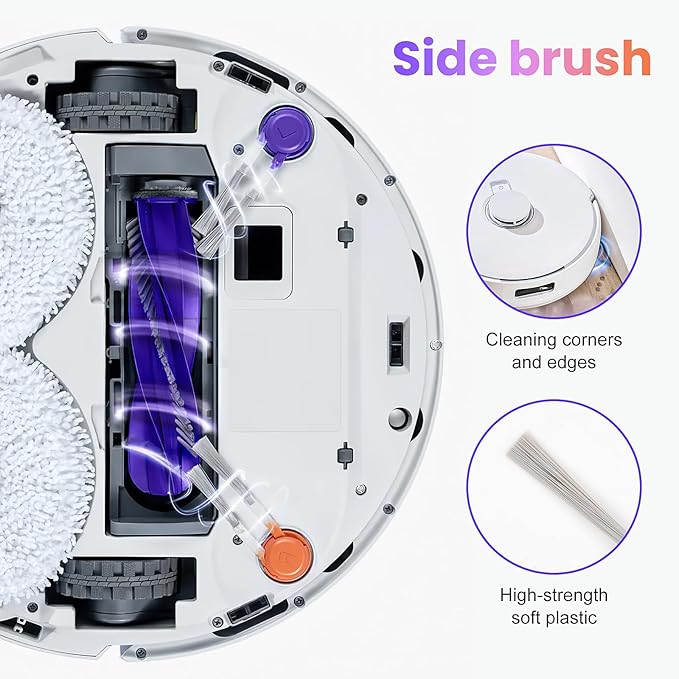 20 Pcs Accessories kit for Narwal Freo Z10 Ultra/Narwal Freo Z10 Robot Vacuum Cleaner, 1 Main Roller Brush, 6 Dust Bags, 4 Hepa Filters, 4 Mop Pads, 4 Side Brushes, 1 Clean Tool