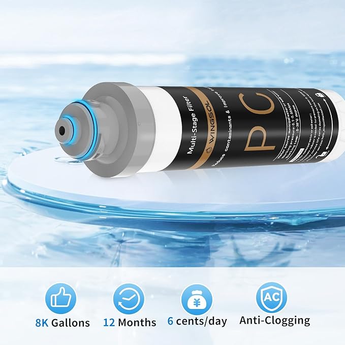 WINGSOL Replacement Filter Cartridge for Under Sink Water Filter Compatibel with: WS-QC-001, WS-QC-001 (F), WS-QC-001 (FY), WS-QC-001 (FB), 1 Pack