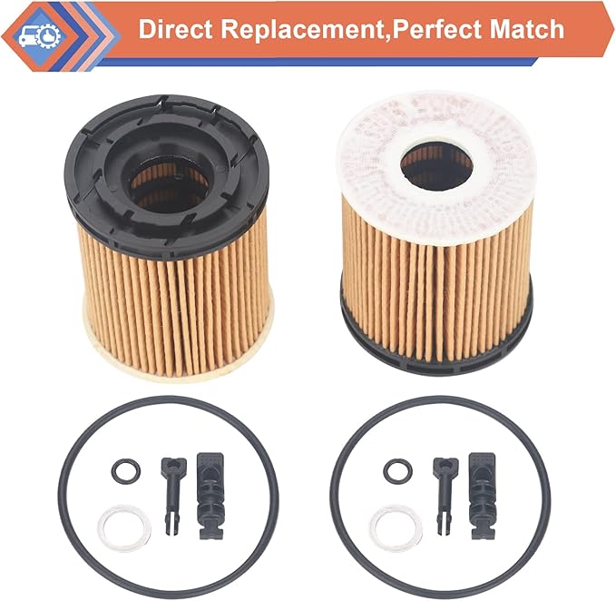 ZONFANT 2 Pcs Engine Oil Filter Compatible With Hyundai KIA Vehicle Accent Elantra Kona Santa Fe Tucson Venue 1.6L 2020-2023, Rio K5 Sorento 1.6L 2020-2023, Replace#26350-2M000