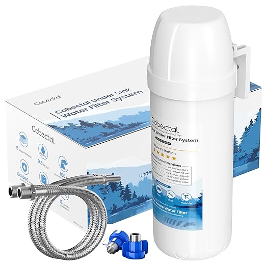 Under Sink Water Filtration System, Reduces Chlorine, PFAS, PFOA/PFOS, Bad Taste & Odor,10000 Gallons,Under Sink Water Filter System Direct Connect to Kitchen Faucet,1Year