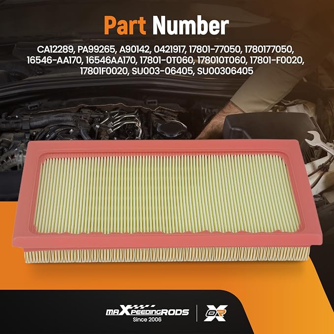 maXpeedingrods CA12289 Engine Air Filter for Lexus ES300h, NX350h, NX450h+, RX350h, for Toyota Camry, Corolla, Crown, Highlander, RAV4, Replacement for PA99265 16546AA170