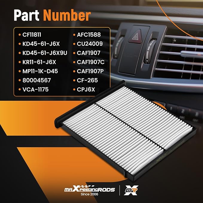 maXpeedingrods CF11811 Cabin Air Filter for Mazda3 2014-2018, Mazda 3 Sport 2014-2018, Canada Mazda6 2014-2021, CX-5 2013-2025, Replacement for CAF1907 CPJ6X