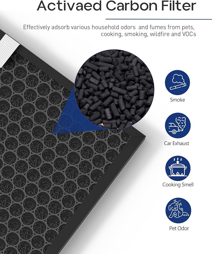 5510 5520 Replacement Filter Q Compatible with Winix 5510 5520 PlasmaWave Air Puri-fiers, Include 4 HEPA Filters, #1712-0123-00