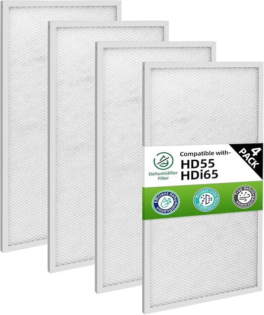 Sentinel HD55 HDi65 Filters MERV-8 Compatible with Alorair Basement Dehumidifiers HD55S/HDi65S (4 Pack)