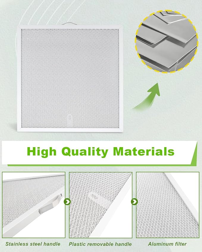 S99010467 99010467 Range Grease Hood Filter Replacement for Broan BXT1 Nutone AR1 Series, 11.5 x 11.5 x 0.38 Inches, Aluminum, 1 Pack