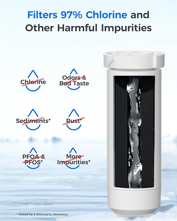 Waterdrop XWF (No-chip) Refrigerator Water Filter, Replacement for GE® WR17X30702, NSF 42/372 Certified, Compatible with GNE27, GFE26, GDE25, GSS25, PSE25 Series Refrigerators, 3-Pack (Not XWFE)