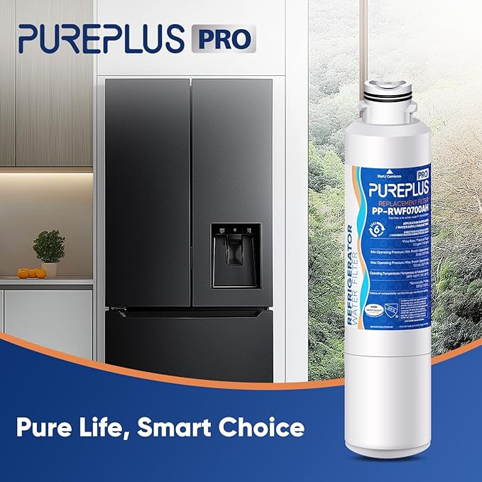 PUREPLUS DA29-00020B NSF/ANSI 53&42 Certified Replacement for SAMSUNG Fridge RF28HFEDTSR, RF263BEAESG, RF263BEAESR AA, HAF-CIN/EXP, RF28HMEDBSR/AA, RWF0700A Refrigerator Water Filter, 1PACK