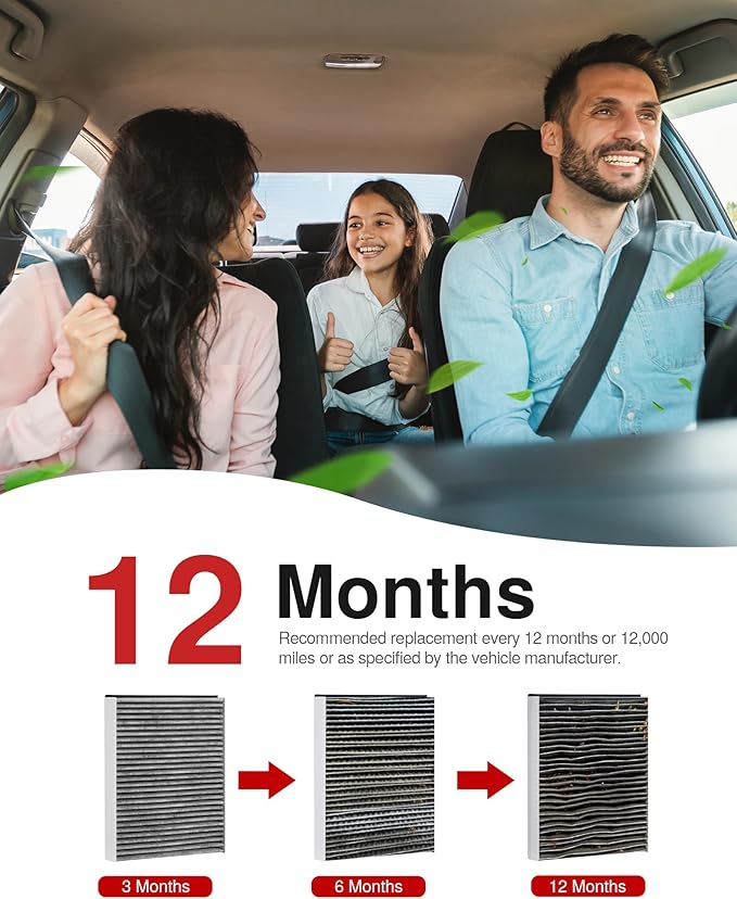 Puroma Cabin Air Filter with Activated Carbon, Replacement for CF11920, CP920, 6043C, Ford C-Max, Escape, Focus, GT, Transit Connect, Lincoln MKC