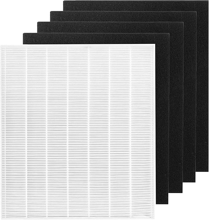 Goodsby 2 Pack Replacement H13 True HEPA Filters Pack for Coway Air Purifier AP1512HH AP-1512HH-FP AP-1518R AP-1519P and Airmega 200M, 2x True HEPA Filters and 8x Activated Carbon Pre Filters (1)
