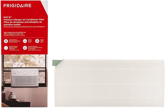 Frigidaire FRPARAC8 PureAir® RAC-8 Premium Air Filter Replacement for Window ACs - Effective Pollen and Pet Hair