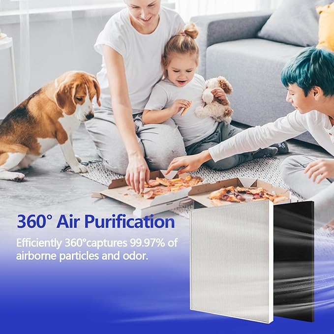 115115 Replacement Filters Compatible for Winix PlasmaWave Air Purifier C535 5300 5300-2 5500 5500-2 6300 6300-2 P300 AM90 9000 5000 5000B C909 9800, 1 True HEPA Filter + 6 Carbon Pre-Filters