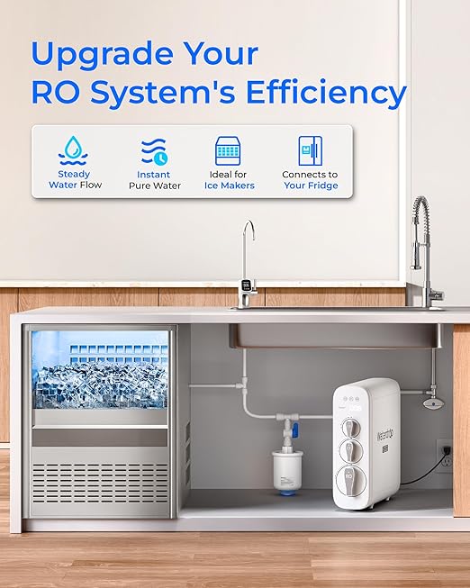 Waterdrop PMT Small Water Pressure Tank, RO Pressure Tank for All Tankless Reverse Osmosis System, Mini Reverse Osmosis Storage Tank Fits All 1/4" Water Tubing, Small Water Tank for G3, G2, D6, PD600