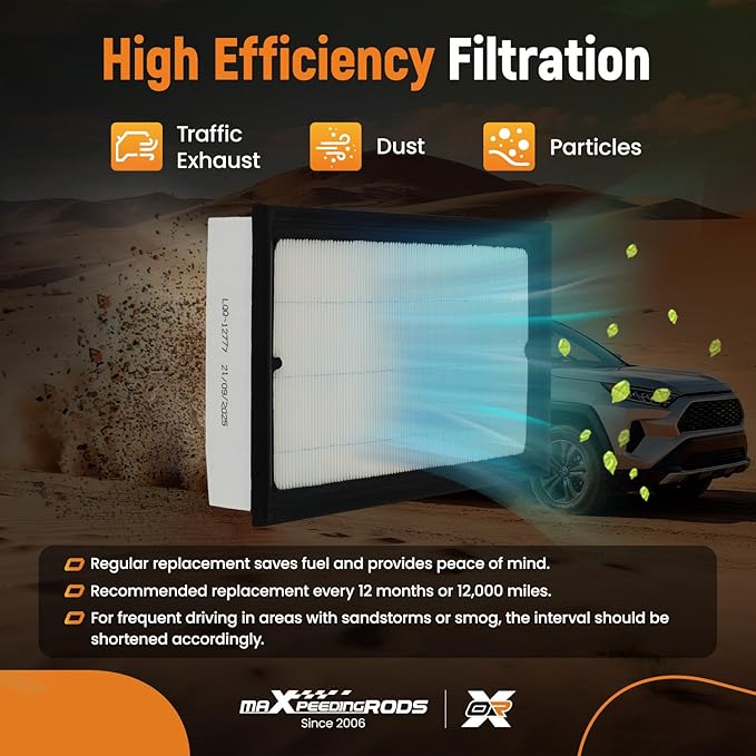 maXpeedingrods CA12777 Engine Air Filter Fit for Volkswagen Golf 2019-2021, Golf SportWagen 2019, Jetta 2019-2021, Jetta 2022-2023, Taos 2022-2023, L4 1.4L 1.5L, Replacement for AF3635, PA99512