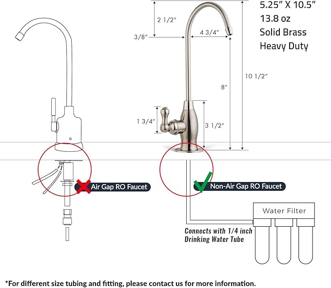 iSpring GK1-CHR Reverse Osmosis Drinking Water Faucet, High Spout RO Faucet for Under Sink Water Filtration Systems, Chrome