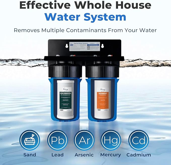 iSpring FC15B-PB 4.5” x 10” Lead, Arsenic, Cadmium, Chlorine Reducing Whole House Water Filter, Fits iSpring WGB21B-CPB Series, Pack of 1