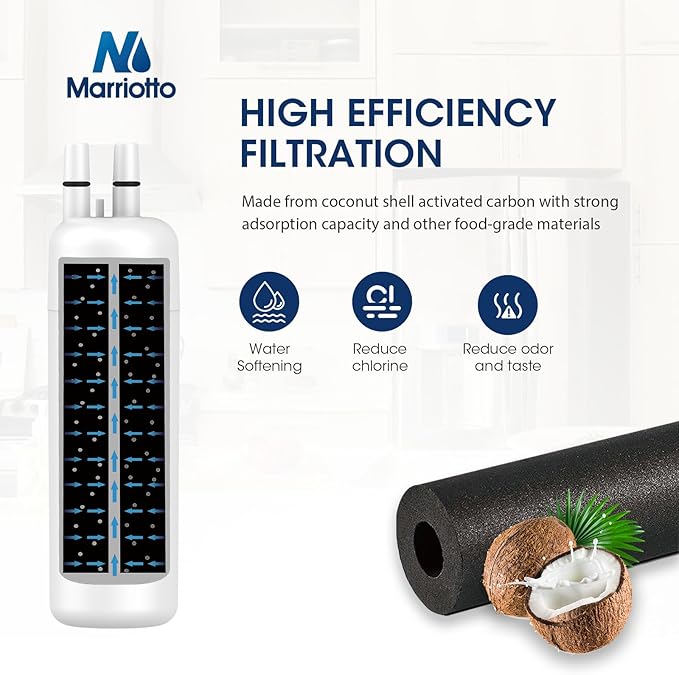 MARRIOTTO EDR1RXD1 Refrigerator Water Filter Compatible with W10295370A, WHR1RXD1, KAD1RXD1, Filter 1, W10295370, P4RFWB, P8RFWB2L, 46-9930, 46-9081 and W10311524 Air Filter (2+3)
