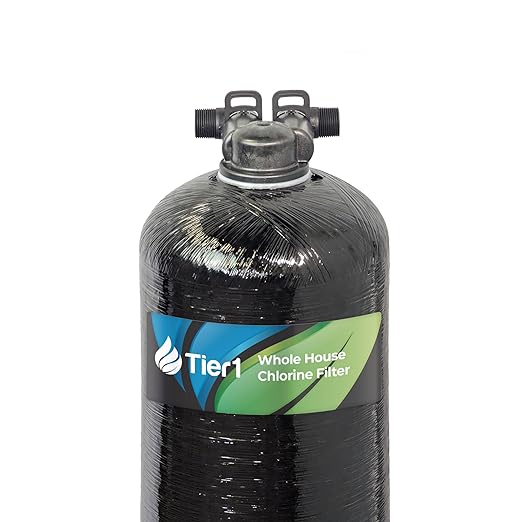 Tier1 Whole House Chlorine Filter | 300,000 Gallon Capacity | Pre-Filled Carbon Tank with 0.5 Cubic Foot of Premium Acid-Washed Granular Activated Carbon | Home Water Filtration System