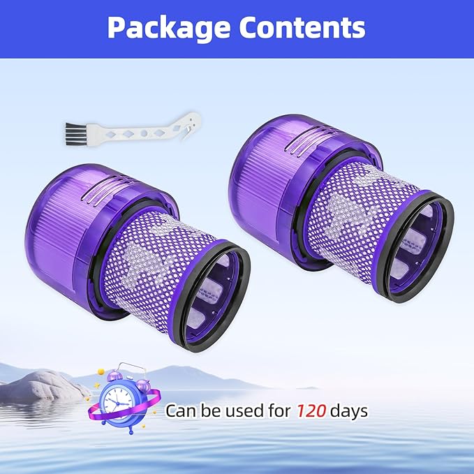2-Pack V11 V15 Vacuum Filter Replacement Compatible with Dyson V11 Torque Drive, V11 Animal, V11 Absolute, V11 Complete, V15 Detect, V15s Detect Submarine, SV14, SV15, SV17, SV22, SV28, SV47