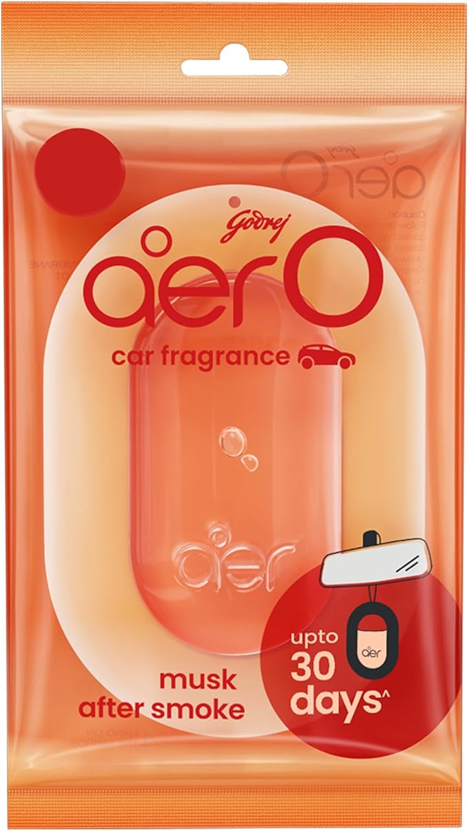 Godrej aer O – Hanging Car Air Freshener | Car Accessories | Musk After Smoke (7.5g)
