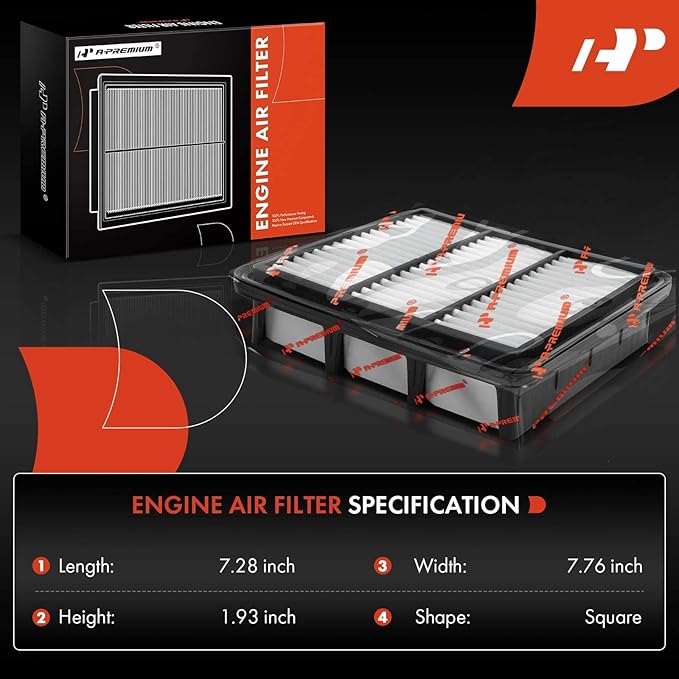 A-Premium Engine Air Filter Compatible with Hyundai Elantra & Kia Forte, Forte Koup, 2007-2013, 2.0L 2.4L, Replace# 28113-2H000