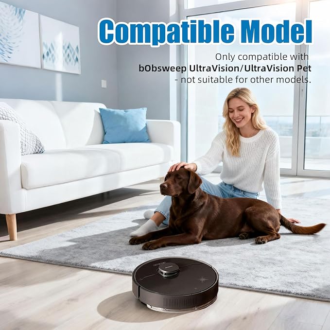 14-Piece Ultravision Replacement Parts Kit for bObsweep Ultravision/Ultravision Pet Robot Vacuum - Includes 1 Main Brush, 4 Side Brushes, 4 HEPA Filters, 4 Dust Bags & 1 Cleaning Tool